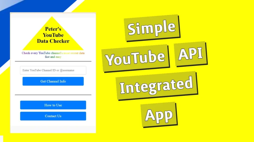 YouTube Account Info Checker App with integrated YouTube API