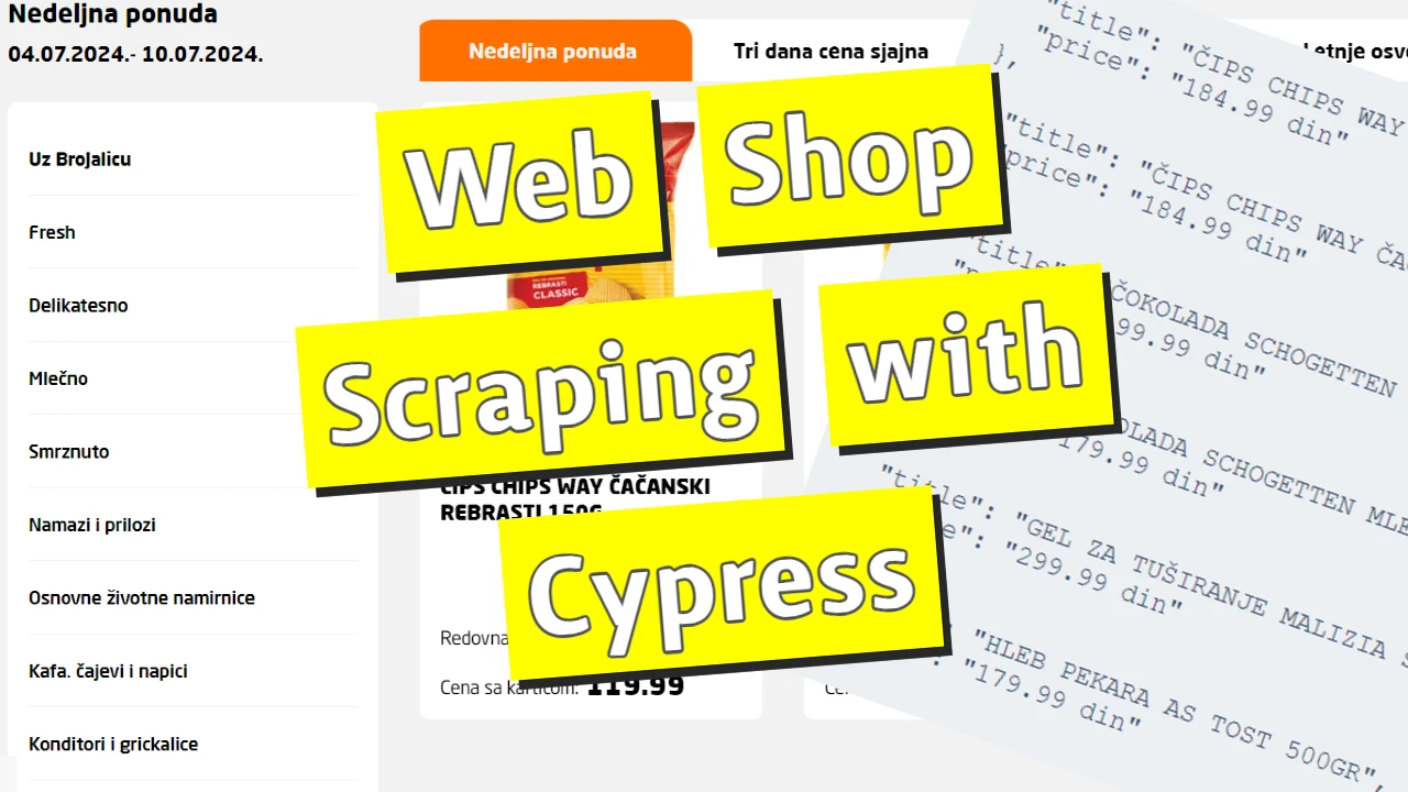 web shop scraping with cypress
