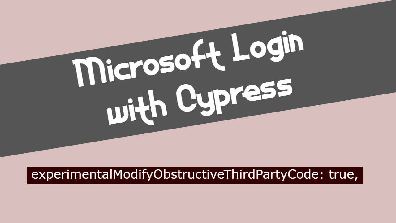 Microsoft Login with Cypress