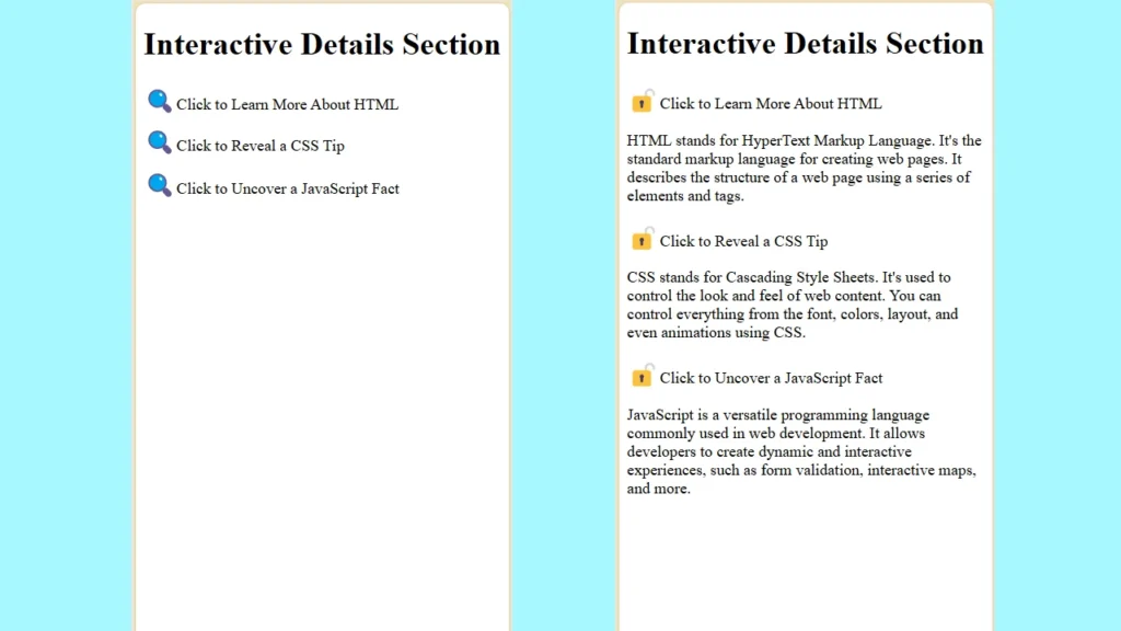 Using the Details Element in HTML