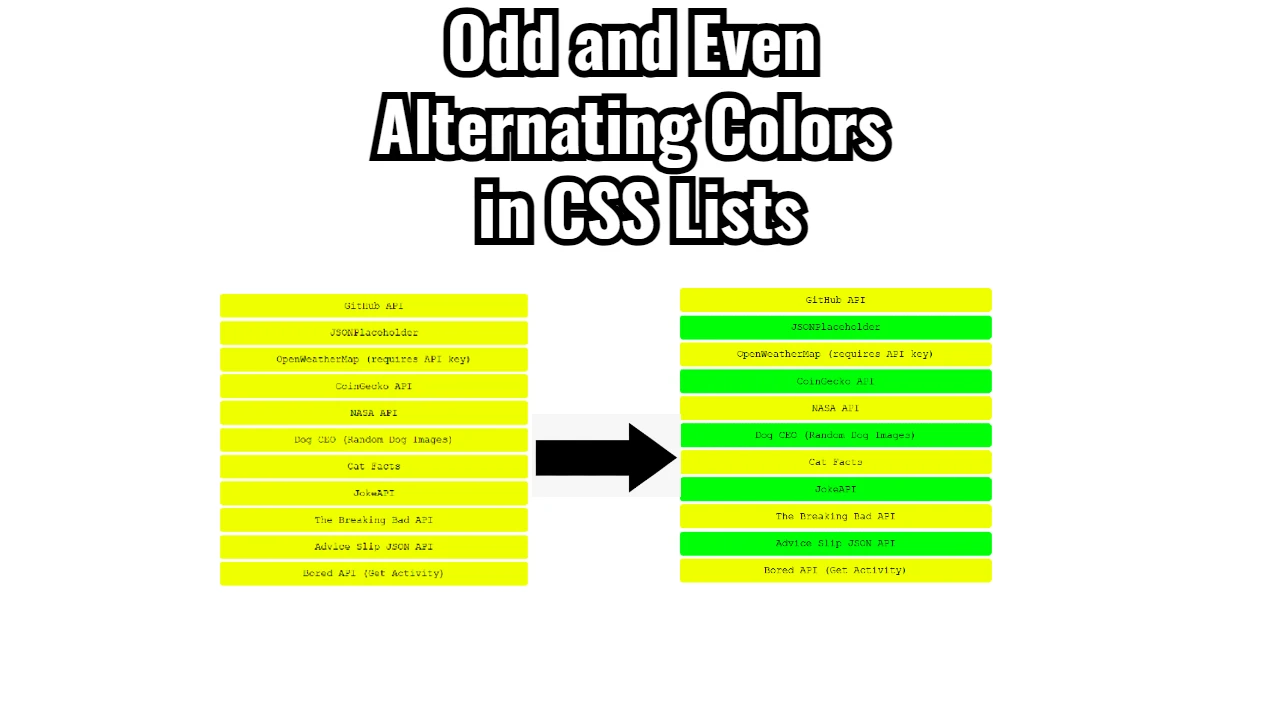 Odd and Even Alternating Colors in CSS Lists