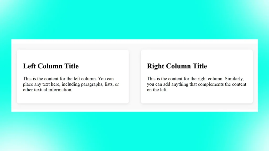 Erstellung eines Zwei-Spalten-Komponents für Webinhalte