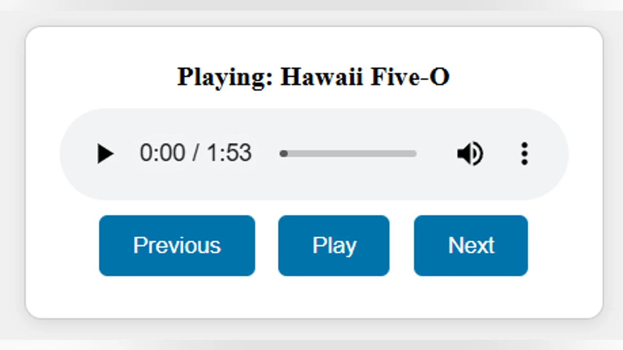 MP3 Player app HTML CSS JS