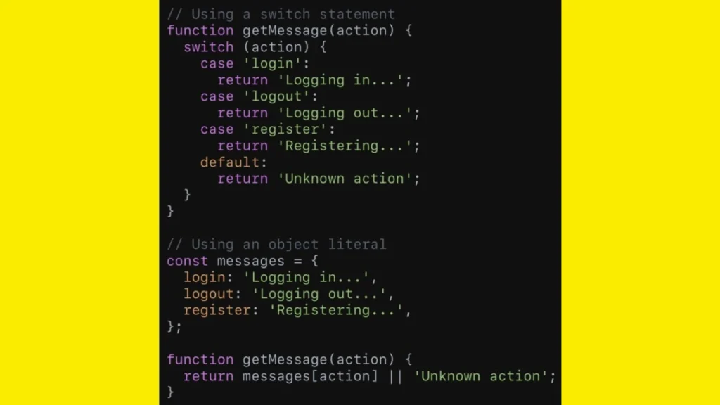 Switch Statements vs Object Literals Simplifying Conditional Logic