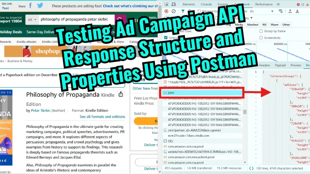 Testing Ad Campaign API Response Structure and Properties Using Postman