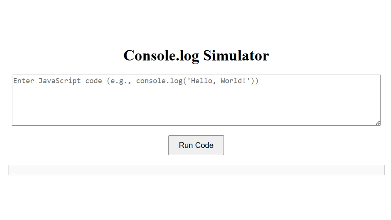 console log simulator app made in JS