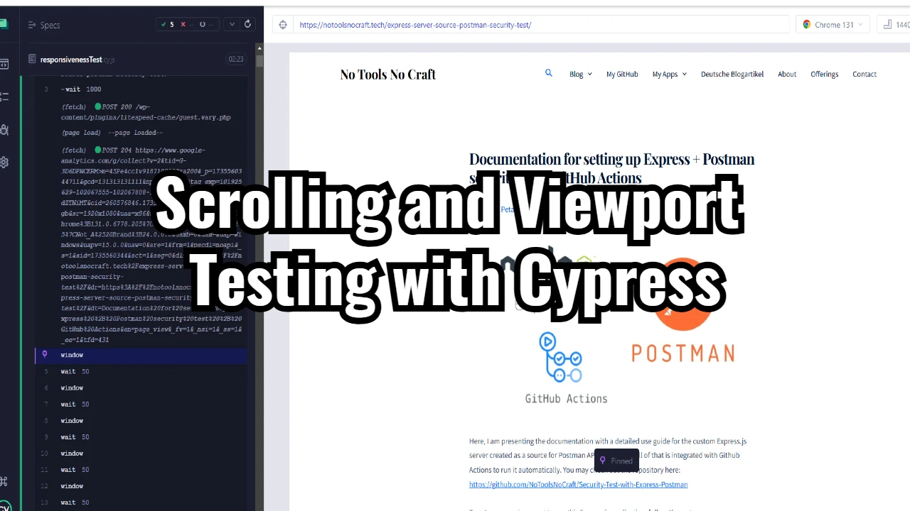 Scrolling and viewport responsiveness testing with Cypress
