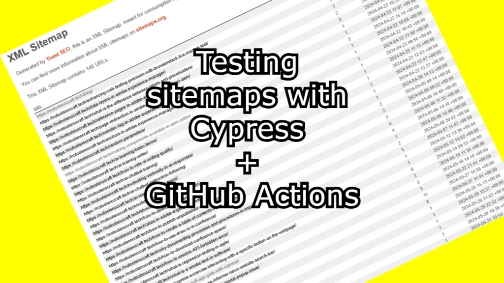 Testing sitemaps with Cypress GitHub Actions