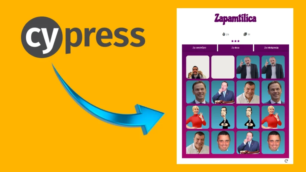 Cypress Script for Solving the Memory Game: Automating Zapamtilica