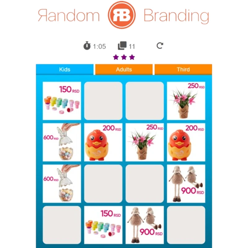retail memory web widget